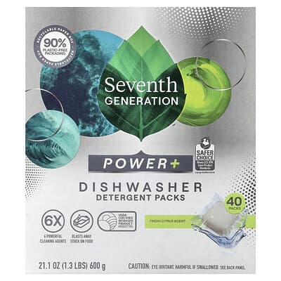 Средство для посудомоечной машины Power+ Packs, Fresh Citrus, 40 Packs, 21.1 oz (600 g)