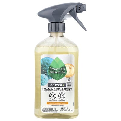 Power+, Foaming Dish Spray, Mandarin Orange, 16 fl oz (473 ml)