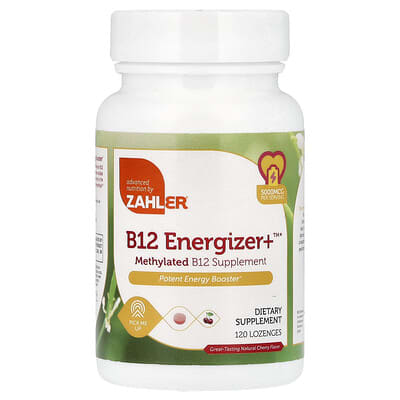 B12 Energizer+™, натуральная вишня, 120 пастилок (5,000 mcg на пастилку)