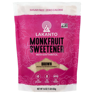 Monkfruit Sweetener With Erythritol, Brown, 16 oz (454 g)