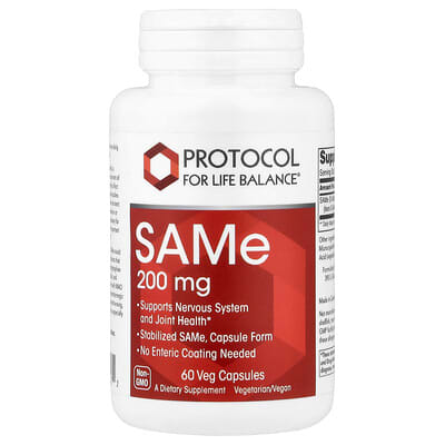 Protocol for Life Balance SAMe, 200 мг, 60 вегетарианских капсул