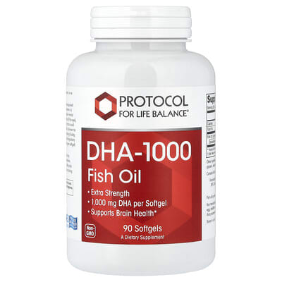 Protocol for Life Balance DHA-1000 Рыбий жир, 1,000 mg, 90 Softgels
