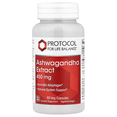 Экстракт Ашваганды, 450 mg, 90 вегетарианских капсул