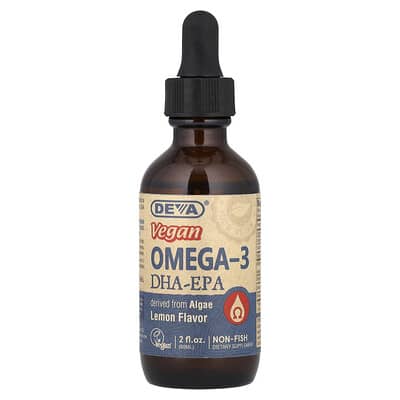 Deva Веганский Omega-3 DHA-EPA, Lemon, 2 fl oz