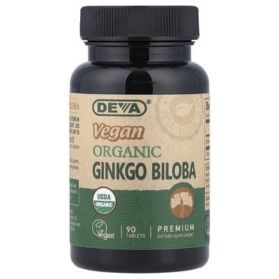 Vegan Organic Ginkgo Biloba, 90 Tablets (300 mg Per tablet)