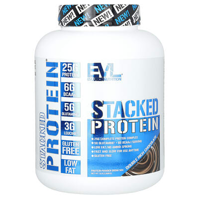 Протеин EVLution Nutrition Stacked Protein, двойной шоколад, 5 lb (2,268 kg)
