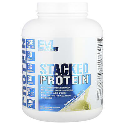 Порошок Stacked Protein®, ванильное мороженое, 5 lb (2,268 kg)