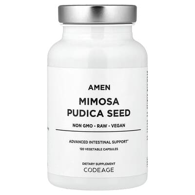 Amen, семена Mimosa Pudica, 120 растительных капсул (450 mg на капсулу)