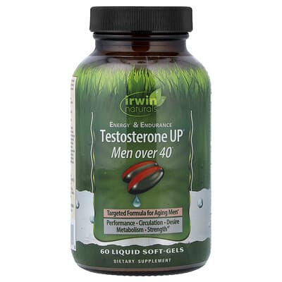 Irwin Naturals Testosterone UP® Мужской комплекс для мужчин старше 40 лет, 60 мягких капсул