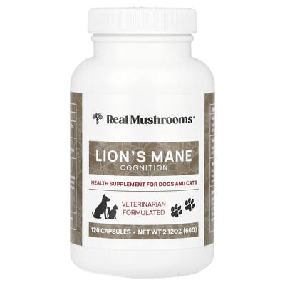 Real Mushrooms Lion's Mane для собак и кошек, 120 капсул
