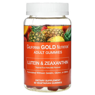 Lutein and Zeaxanthin Gummies, Tropical Fruit, 90 Vegetarian Gummies