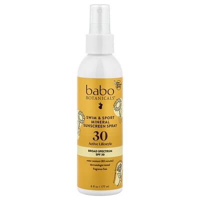 Swim & Sport, Mineral Sunscreen Spray, SPF 30, 6 fl oz (177 ml)