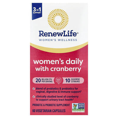 Пробиотики Renew Life Women's Daily с клюквой 60 вегетарианских капсул