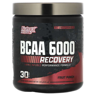 Аминокислоты BCAA 6000™ Recovery, Fruit Punch, 8.15 oz (231 g)