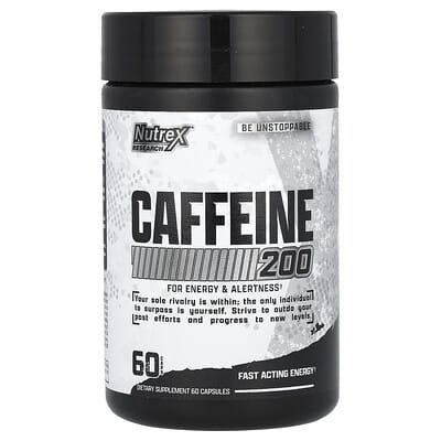 Caffeine 200, 60 Capsules (200 mg per Capsule)