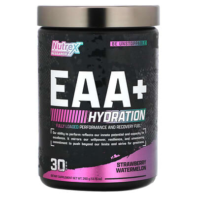 Nutrex Research EAA+ Hydration, Strawberry Watermelon, 13.76 oz (390 g)