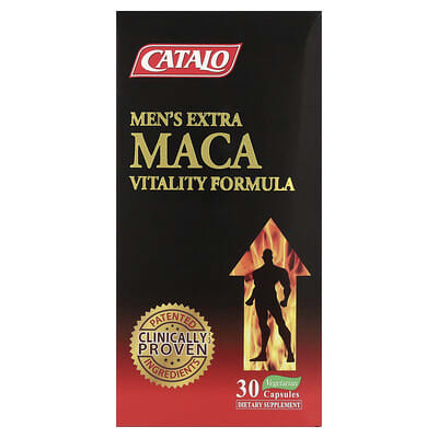 CATALO Мужская добавка Extra Maca Vitality Formula, 30 вегетарианских капсул