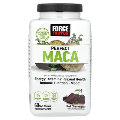 Force Factor Perfect Maca®, Dark Cherry, 60 мягких жевательных таблеток