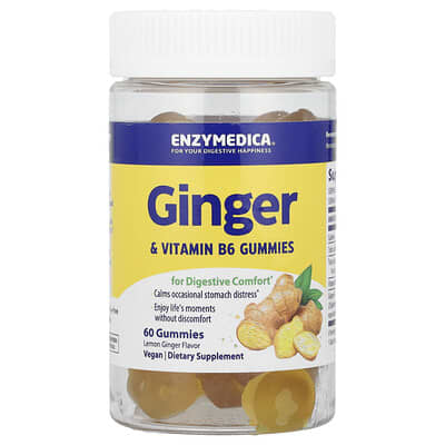 Желейные конфеты с имбирем и витамином B6, Lemon Ginger, 60 штук