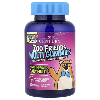 Zoo Friends® Мультивитаминные мармеладки, фруктовые, 60 шт