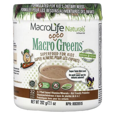 Macro Coco Greens®, суперфуд для детей, 7.1 oz (202 g)