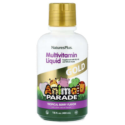Animal Parade® Gold, мультивитаминная жидкость, тропическая ягода, 16 fl oz (480 ml)