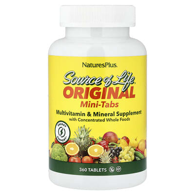 Мультивитамины NaturesPlus Source of Life® Original Mini-Tabs 360 таблеток