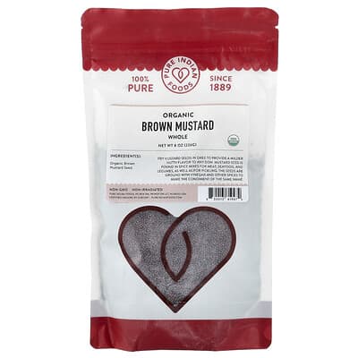 Organic Brown Mustard, Whole, 8 oz (226 g)