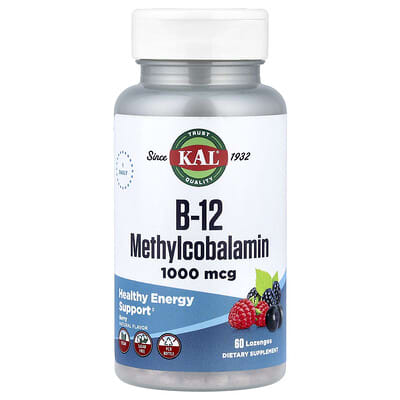KAL B-12 Methylcobalamin, Berry, 1,000 mcg, 60 пастилок