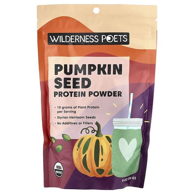 Wilderness Poets Органический протеиновый порошок из семян тыквы 8 oz (226 g)