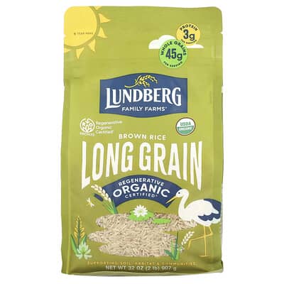 Lundberg органический бурый рис, длиннозерный, 32 oz (907 g)