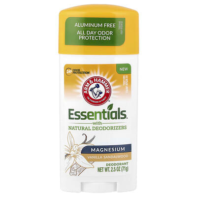 Essentials™ с натуральными дезодорирующими компонентами, Дезодорант, Магний, Ваниль и сандал, 2.5 oz (71 g)