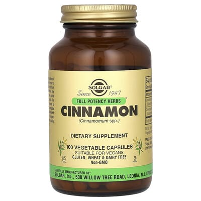 Full Potency Herbs™, Cinnamon, 100 Vegetable Capsules