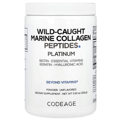 Морской коллаген пептиды в порошке Wild-Caught Marine Collagen Peptides, Platinum, Без вкуса, 11.5 oz (326 g)