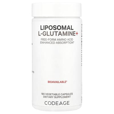 Липосомальный L-Glutamine+, 180 вегетарианских капсул (500 mg на капсулу)