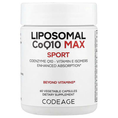 Липосомальный CoQ10 Max, Sport, 60 растительных капсул