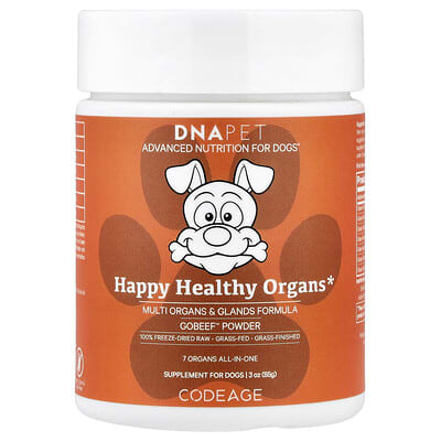 DNA Pet, Happy Healthy Organs, Multi Organs & Glands Formula, Для собак, 3 oz (85 g)