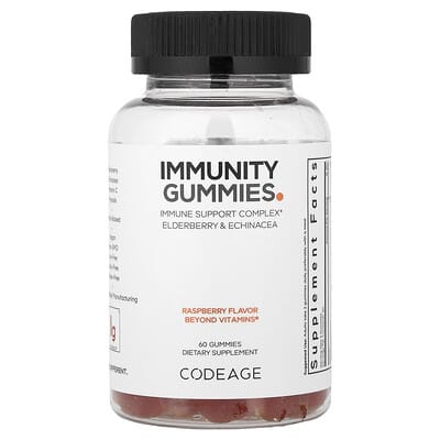 Желейные витамины Codeage Immunity Gummies, Raspberry, 60 шт