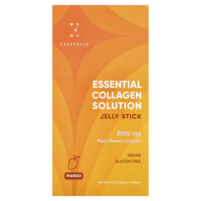 Желейные стики с коллагеном Essential Collagen Solution, манго, 10 стиков, по 0.7 oz (20 g)