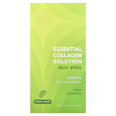 Желейный стик с коллагеном Essential Collagen Solution, Green Grape, 10 Sticks, 0.7 oz (20 g) Each
