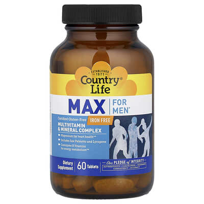 Max for Men® мультивитаминный и минеральный комплекс без железа 60 таблеток