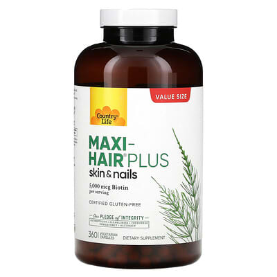 Maxi-Hair Plus, 360 вегетарианских капсул