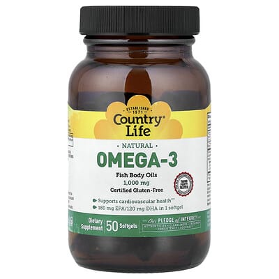 Натуральный Omega-3, 1,000 mg, 50 мягких капсул