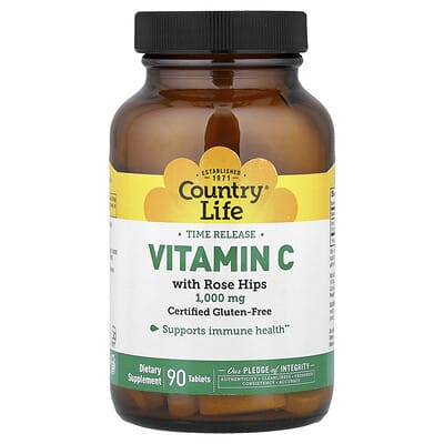 Time Release Vitamin C with Rose Hips, 1,000 mg, 90 Tablets