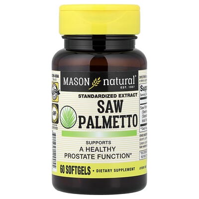 Экстракт Saw Palmetto Standardized, 60 Softgels (160 mg per Softgel)