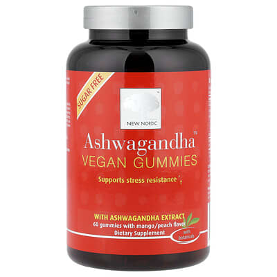 Ashwagandha™ Vegan Gummies, Mango/Peach, 60 Gummies