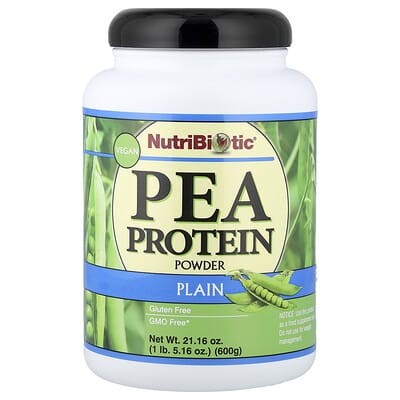 NutriBiotic Порошок горохового протеина, Plain, 1 lb 5.16 oz (600 g)