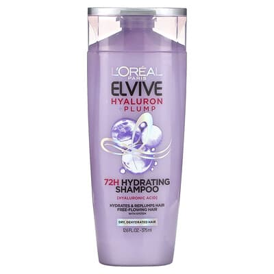 L'Oréal шампунь Elvive Hyaluron + Plump, увлажняющий 72H, для сухих и обезвоженных волос, 12.6 fl oz (375 ml)