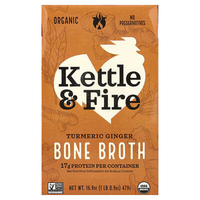 Костный бульон, Turmeric Ginger, 16.9 oz (479 g)