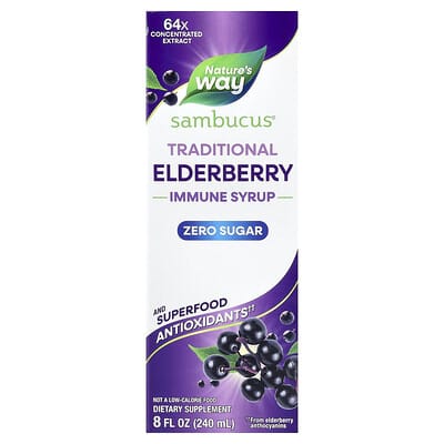 Sambucus®, Traditional Immune Syrup, Zero Sugar, Elderberry, 8 fl oz (240 ml)